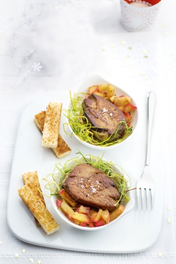 Foie gras poêlé aux pommes