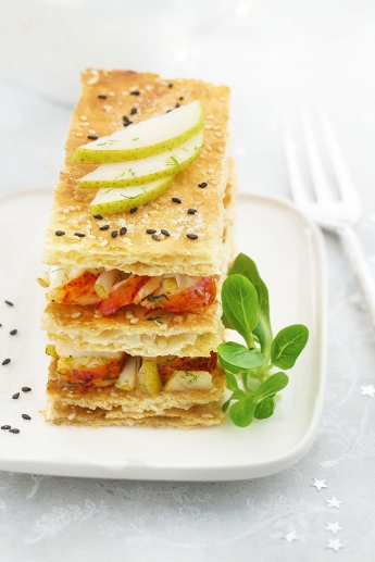 Mille feuilles de Homard et poire Mille feuilles de Homard et poire